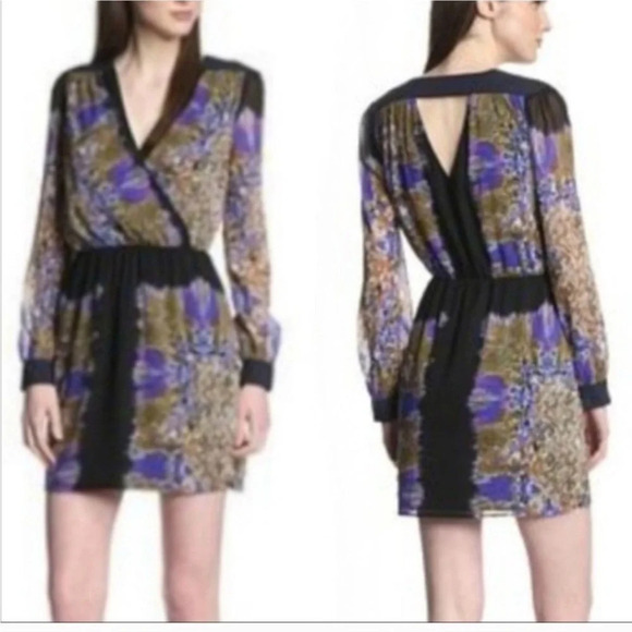 W118 by Walter Baker Long Sleeve Multi-Print Dress - Size Large. - Picture 1 of 7